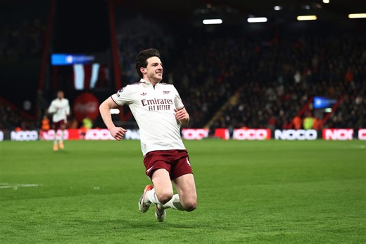 Rice brace powers Arsenal to crucial comeback win at Bournemouth