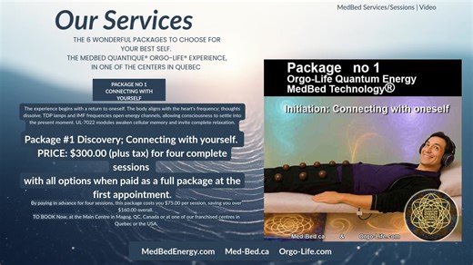 What to expect on the Orgo-Life® Quantum Energy MedBed Technology® “Wellness often begins with an inner experience of calm, coherence, and presence.” — Orgo-Life® Vibrational Approach Informational and experiential content only, Law 31 (Quebec) compliant. No medical claims, diagnosis, or treatment. What can you expect from an Orgo-Life® Quantum Energy MedBed Technology® experience? This video presents a non-medical vibrational wellness approach, based on personal observation and subjective exper