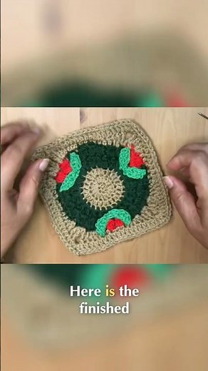 crochet christmas wreath granny square ✨super easy for beginners