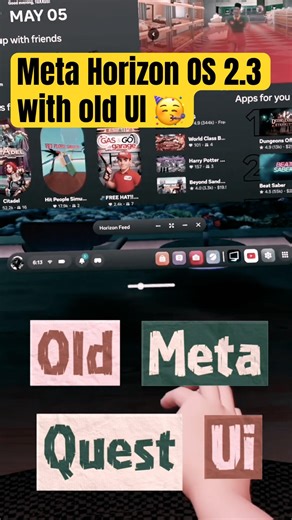 Wanna bring back the OLD Meta Quest UI🤩 ? U can and its REAL 🥳 #metaquest3