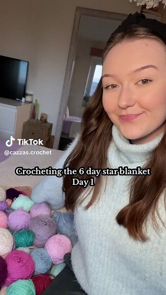 Day 1 of Crocheting the 6 Day Star Blanket
