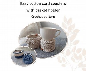 Crochet PATTERN: Easy Coaster and Holder | Instant Download PDF | Video | 2 in 1 | Beginner Friendly - Etsy
