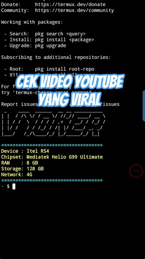 Script Termux Buat Cek Video Youtube Yang Lagi Viral 🗿 #shorts