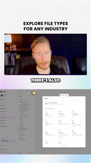 🧩 Your business isn’t one-size-fits-all — and neither is your Library. Open the File Types menu to add preset structures for your industry: menus, products, vehicles, courses, properties, and so much more. ✨ What you can add: • 🍽️ Menus for restaurants • 🏡 Properties for real estate • 🚗 Vehicle listings • 🎓 Courses for educators • 🛍️ Product sheets for ecommerce Pick what fits your brand and Marky will use it instantly. 💡 👉 https://www.mymarky.ai 📢 Roadmap 👉 https://roadmap.mymarky.ai 