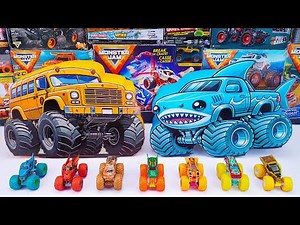 Monster Jam Collection Unboxing Review | Monster Jam RacerVerse Jurassic World Blue's Raptor Rush