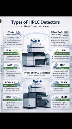 Types of HPLC Detectors Explained | UV, PDA, RI, Fluorescence