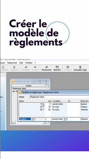 comment créer un modèle de règlement dans Sage 100 Comptabilité
