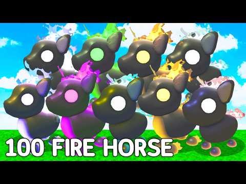 Hatching 100 Fire Horses In Adopt Me!