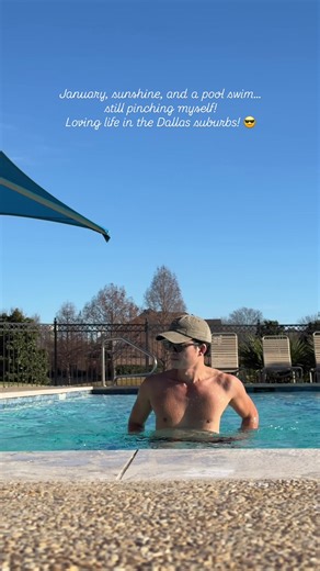 Enjoying a Warm Winter Day at the Neighborhood Pool