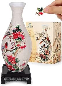 3D Puzzles for Adults, 160 Pieces 3D Puzzle Vase for Flowers, Unique Arts and Crafts for Adults, Unique Housewarning Gifts for Women & Men, Plastic Puzzle Vase for Home and Office Decor