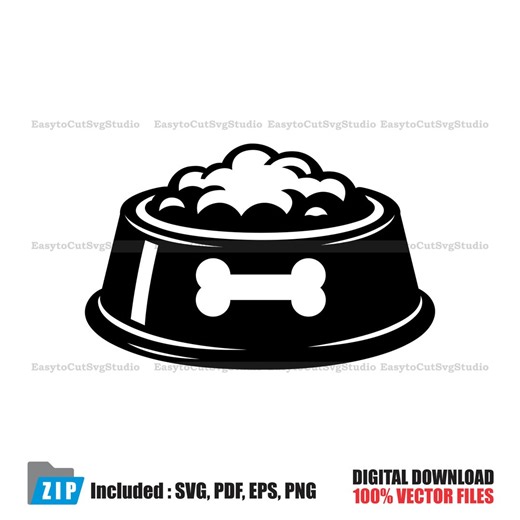 Dog Bowl SVG: Pet Food Bowl Vector Doggy Lover Cricut PNG Design (digital Download) - Etsy