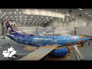 Painting the Disney Frozen-themed plane | WestJet