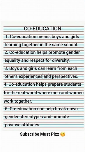Co-education Essay, essay on coeducation, 10 Lines essay on coeduation