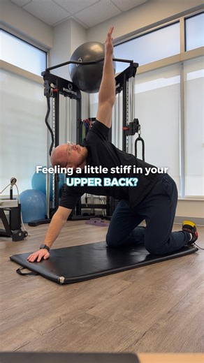 Upper back feeling stiff or locked up? 🧍‍♂️💻 Threading the needle is a simple way to restore movement through your spine and ease tension in the upper back and shoulders. This gentle rotation helps counter long hours of sitting, screen time, or repetitive movements that leave you feeling tight. Move slowly, focus on your breathing, and let your spine rotate as your arm reaches through and then opens up. A few controlled reps on each side can make your upper back feel lighter and more mobile. �