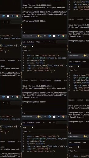 QR Code Generator in Python – Instant Magic! 🔥#PythonQR #CodingShorts #PythonTutorial #shorts