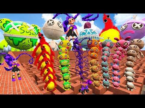 All Size Tiny To Giant Lily Lovebraids Chum Wrongside Outimals Poppy Playtime 5 in Maze EP 6