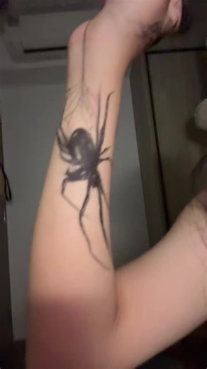 I love my talent😘 took me like 2 whole hours My cher def gonna scold me and tell me to remove it🥲 #tattoo #spider #butterfly #skeleton #fyp