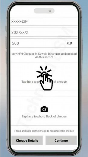 KFH Cheque Deposit on Mobile