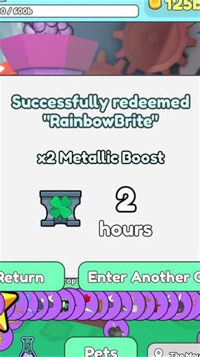 2 Hour Metallic Boost Last 1 week #roblox #collectallpets #code