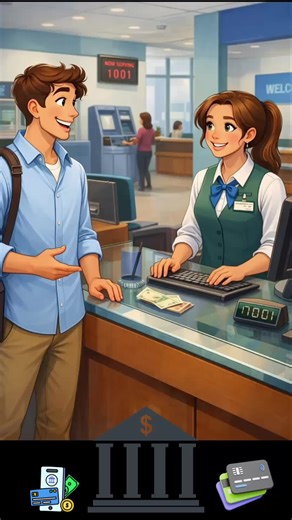 Your first time cashing a check in the US be like #tatienglish #dialogue #learnenglish #speaking #dailyenglish