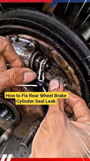 How to Fix Rear Wheel Brake Cylinder Seal Leak #shorts #mechanic