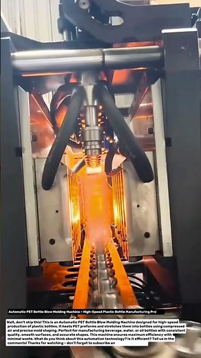 Automatic PET Bottle Blow Molding Machine – High-Speed Plastic Bottle Manufacturing Process.