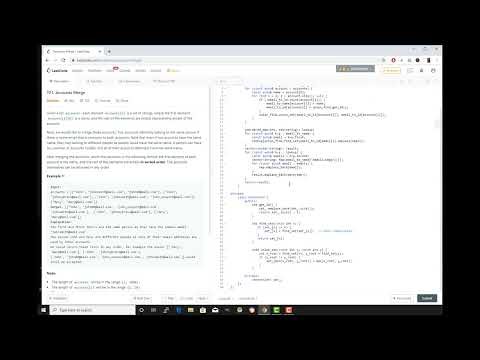 LeetCode Problem #721 Accounts Merge