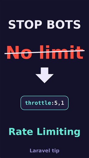 Laravel Rate Limiting: Stop Bots with throttle Middleware #shorts