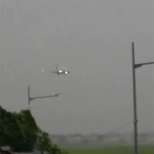 Watch: Batik Air Boeing 737 narrowly escapes crash landing amid storm at Soekarno-Hatta Airport, Indonesia #Indonesia #storm #batikair #northeastlive Source: X | Northeast Live