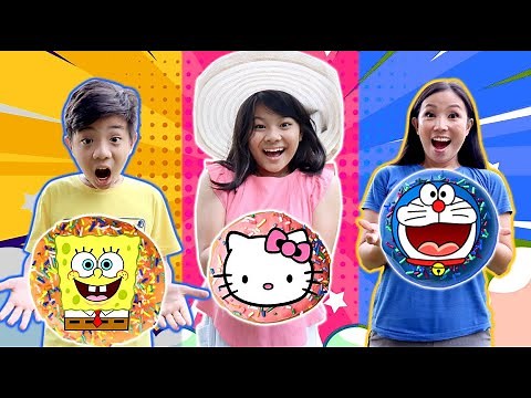 DRAMA | BERBURU DONAT KARAKTER AJAIB DI MOBIL ! Doraemon,Spongebob & Hello Kitty | CnX Adventurers