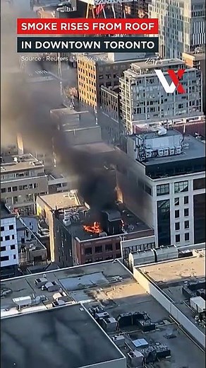 Huge Flames & Thick Black Smoke Erupts As Massive Blaze Triggers Rooftop Explosion | VERTEX