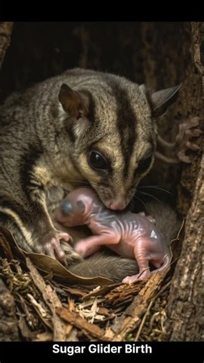Sugar Glider Birth - Educational Wildlife Animation
