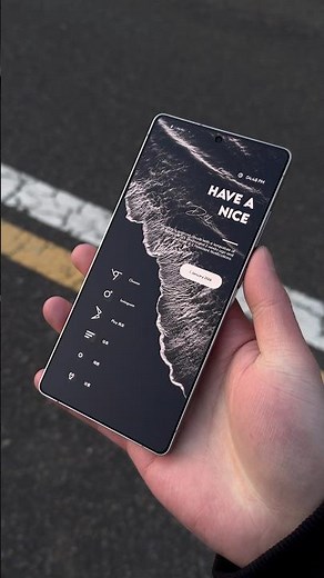 Dark Android Setup Ocean Wallpaper & Vertical Launcher Layout. #androidsetup #androidcustomization