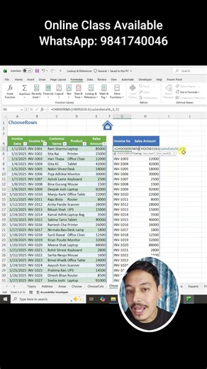 CHOOSEROWS Function in Excel | Specific Rows Matra Extract garne Tarika | Excel in Nepali