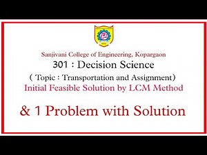 LCM Method in Transportation Problem | Decision Science | MBA Subject Explanation with Example #mba
