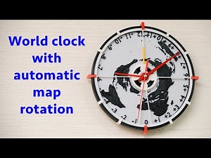 World clock with automatic map rotation