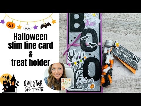 Making a Stampin’ Up! Halloween Slimline Card and Treat Holder