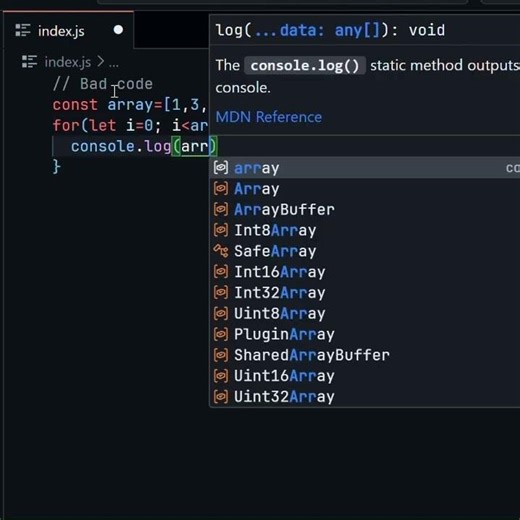 Good Code vs Bad Code in JAVASCRIPT Loops #coding #javascript