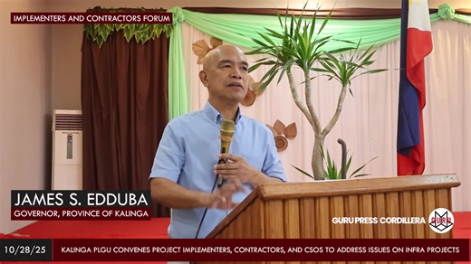 Message of Kalinga Governor James Edduba during the Implementers and Contractors Forum on October 28, 2025, where concerned line agencies, municipal/city planning officers and engineers, CSO members, and other stakeholders convened to discuss issues regarding project implementations in Kalinga and to craft measures to solve those issues raised. | GURU Press Cordillera