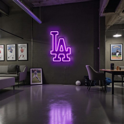Los Angeles Dodgers Neon Sign,la Neon Sign for Garage or Man Cave Decor,gifts for Men With Dodge Baseball Team Logo,office Wall Art, - Etsy