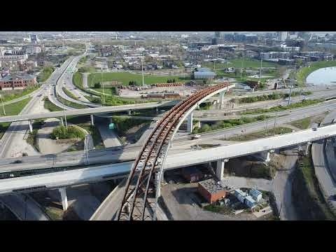 Construction of the new I-71/I-70 interchange in downtown Columbus Ohio.