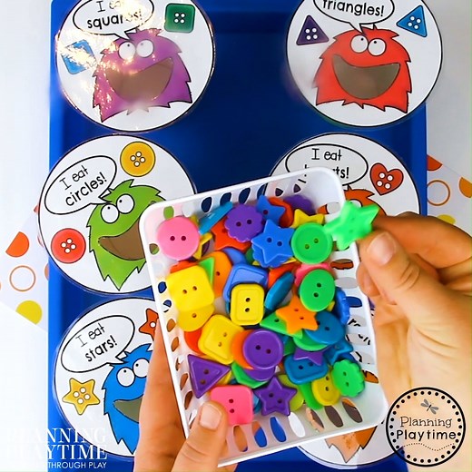 Comment LEARN SHAPES to turn early geometry into hands-on FUN! 🔺🔵 Children will learn 2D & 3D Shape Classification with this fun hands-on Math activity. Kids sort and classify shapes by: ✅ Number of sides ✅ Vertices ✅ Other cool attributes Drop LEARN SHAPES below to get the activity! | Planning Playtime - Learning Through Play