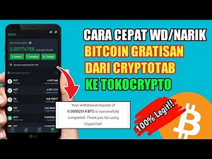 Cara Cepat Withdraw/Penarikan Bitcoin Di Mining Bitcoin CryptoTab Ke Tokocrypto