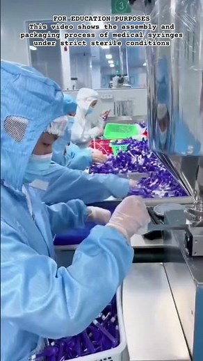 Medical Equipment Production #shorts #HealthcareTech #SyringeProduction #Biomedical #Tech #Cleanroom