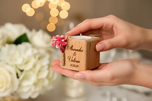 Rustic Wedding Favors for Guests, Personalized Wooden Candle Holders, Custom Engraved Tealight, Unique Wedding Keepsakes, Boho Wedding Favor - Etsy