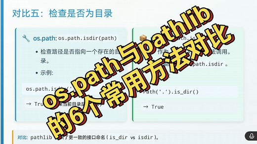 Python路径处理：os.path与pathlib的6个常用方法对比