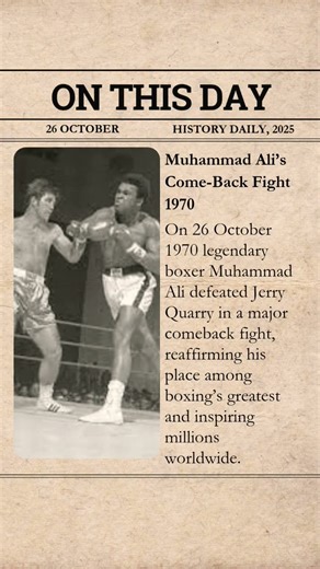 What happened on 26 October?