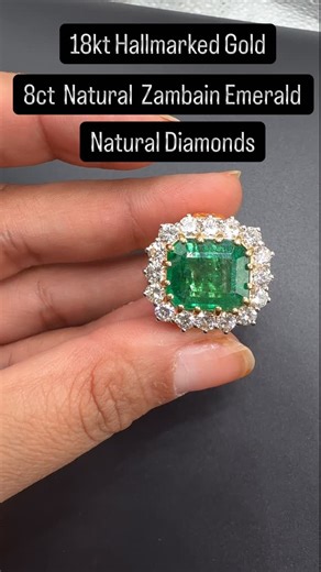 Nancy Diamonds India on Instagram: "A Statement of Legacy. A Symbol of Power. Presenting an 8-carat Natural Zambian Emerald Diamond Ring — a rare green masterpiece, responsibly sourced and precision-set with natural diamonds for timeless brilliance. Crafted for connoisseurs who value heritage, rarity, and long-term asset value. ✔️ Natural Zambian Emerald – 8.00 Carats ✔️ Natural Certified Diamonds ✔️ Bespoke Customisation Available ✔️ Manufactured In-House | Wholesale Advantage ✔️ Global Export