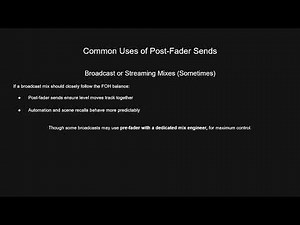 Pre Fader and Post Fader Explained. If ya know, ya know!