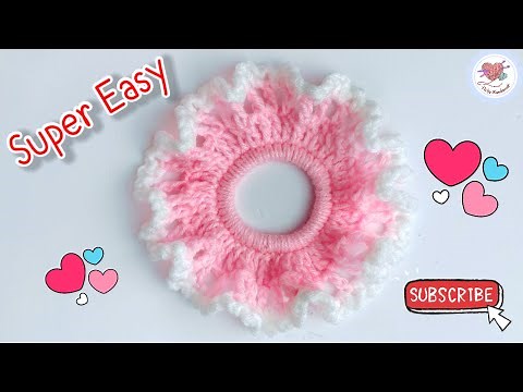 Nice & Super Easy Crochet Hair Scrunchies / Easy Crochet Hair Tie For Beginners / Crochet Tutorial